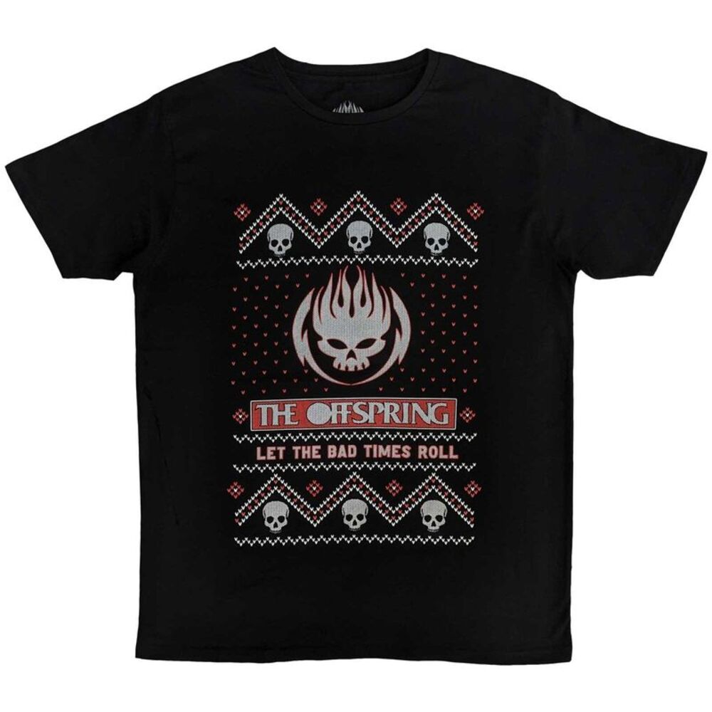 The Offspring Unisex Adult Bad Times Cotton Christmas T-Shirt / Black